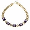 2498 Bransoletka elegancka złota cyrkonie 18,5cm pozłacana 14k Xuping 